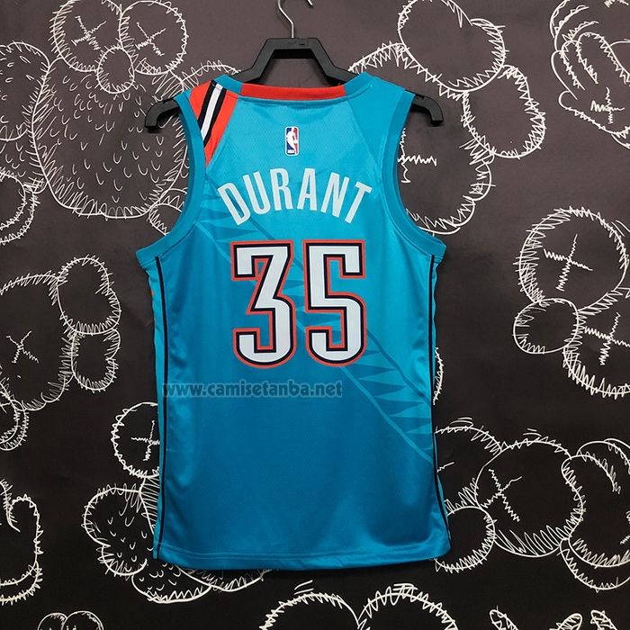 Camiseta Oklahoma City Thunder Kevin Durant #35 Ciudad 2018-19 Azul
